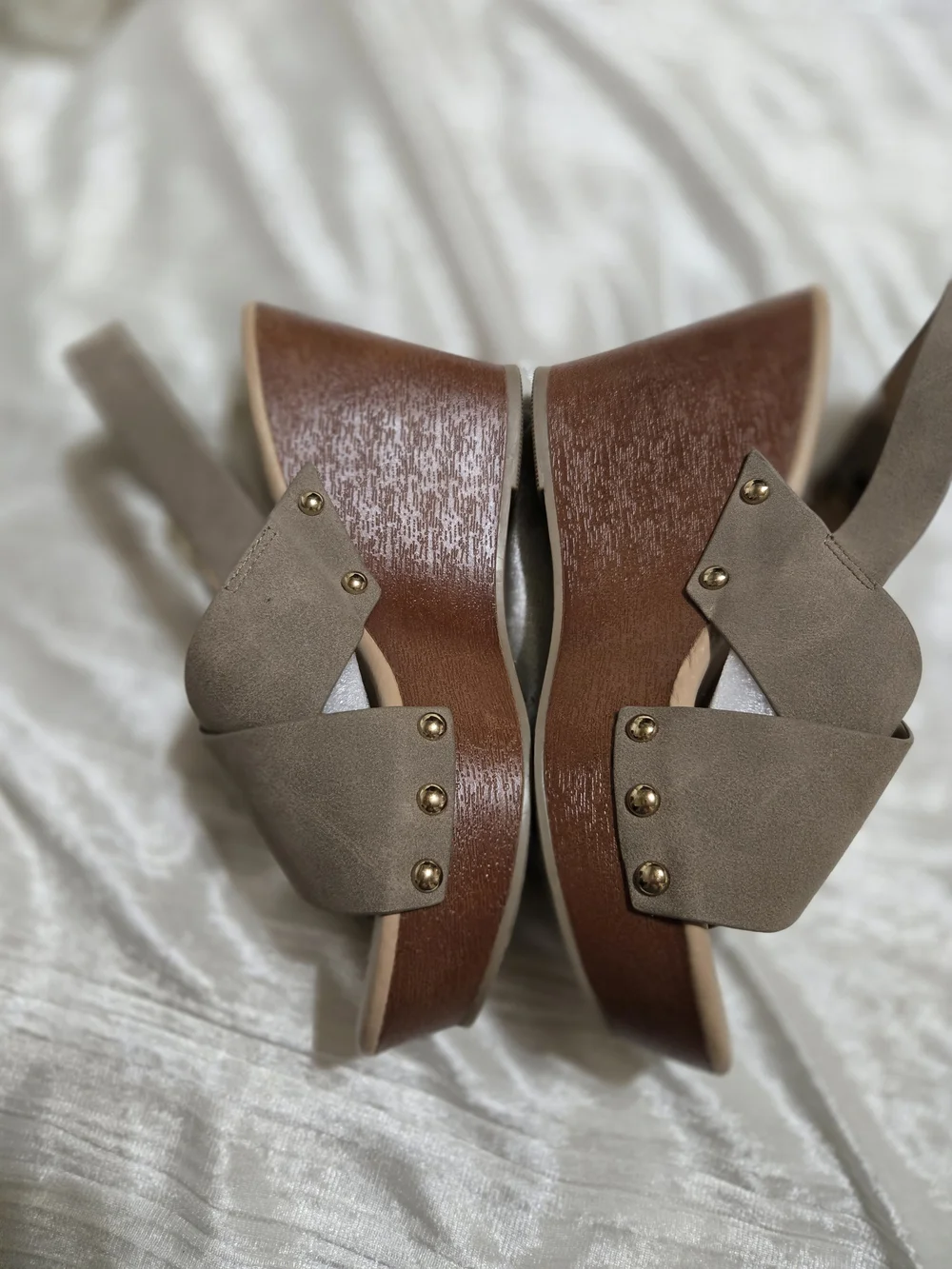 Wedge Slide Sandals in Taupe By Parker & Sky Size 8 NWOB!
